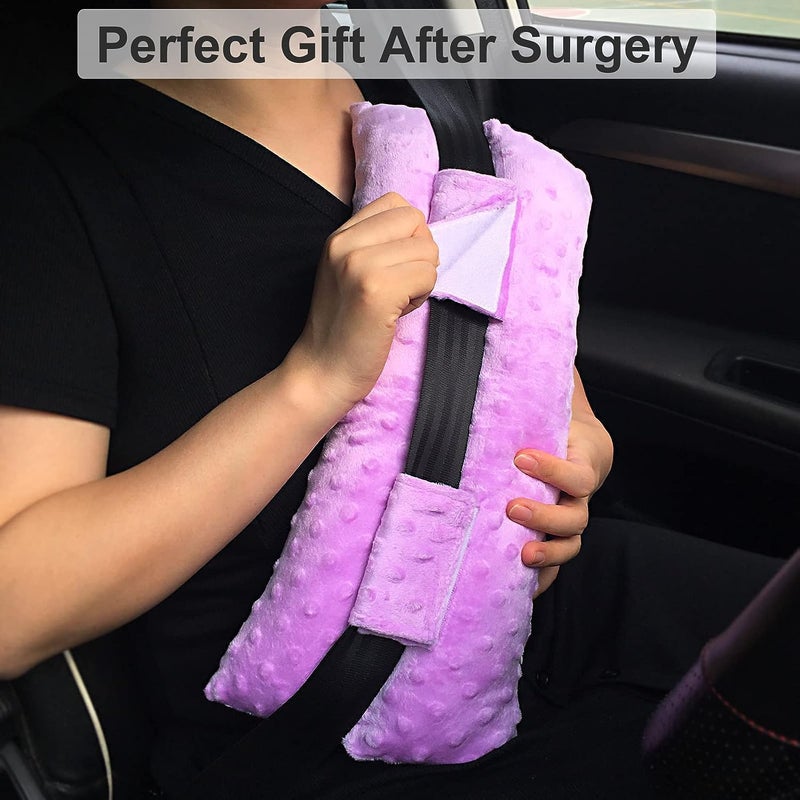 HapiPoppy Hysterectomy Pillow Abdominal Post Surgery Pillows with Pocket Comfort for Ice Heat Packs Tummy Tuck Belly Incision Recovery Seatbelt Gifts Women Patients (Lavender) - Image 4
